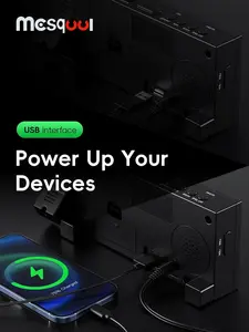 Mesquool Digital Projection Alarm Clocks for Bedrooms Large LED Display 180° Rotatable Projector 5-Level Dimmer USB Charger Battery Backup Loud Dual Alarms for Kids Elderly Heavy Sleepers Snooze 12/24H DST