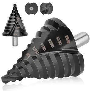 Large Step Drill Bit for Steel, 2" 10Holes, M42 Cobalt Drill Bits, Extra Heavy Duty for Stainless Steel, Metal, , Copper, 10-Steps.Co2Pro