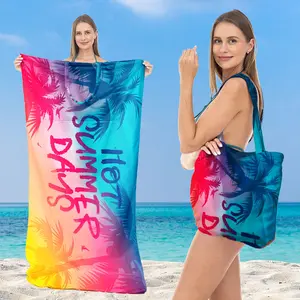 2-In-1 Convertible Microfiber Beach Towel Crossbody Bag Lightweight Foldable Quick Dry Sand Free Multiuse Sports Towel
