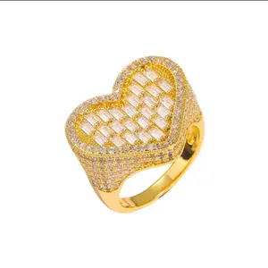 COD1017  Heart Shaped Clear Zircon Women's Ring - Fashion Accessory with Cubic Zirconia for Elegant and Trendy Outfits