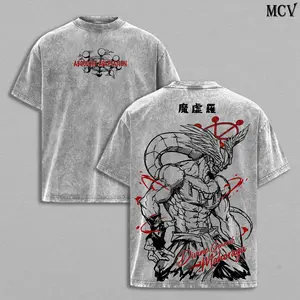 Mahoraga Tee Washed – JJK Anime Vintage Washed & Acid Wash Heavy Cotton Oversized Graphic T-Shirt & Hoodie, Double Printed Dark Fantasy Anime Manga Streetwear, Retro Unisex Soft Cotton Apparel, Gift for Jujutsu Kaisen Fans