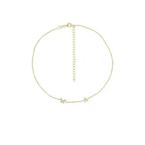 By Adina Eden Pave Butterfly Initial Choker in Gold