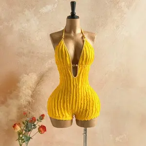 pleated texture one-piece swimsuit, fitted one-piece swimsuit