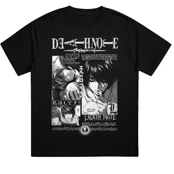 Death Note 5 Unisex, Trending Shirt - Vintage Graphic Tee – Unisex S-3XL – Menswear & Womenswear – Streetwear Tops – Casual Cotton Crewneck Shortsleeve T-shirt
