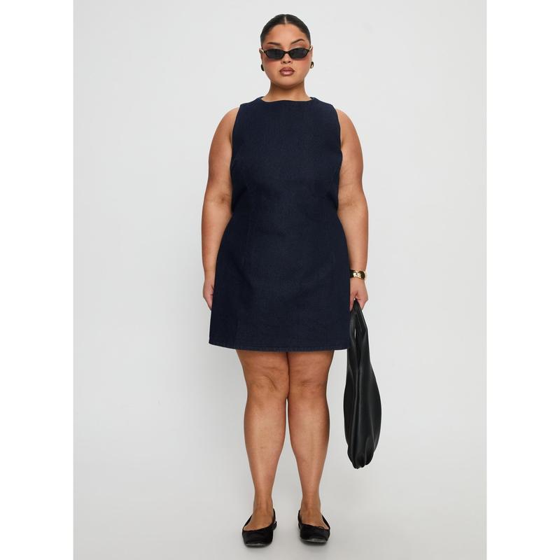 Ainsleigh Shift Denim Playsuit Dark Wash Curve