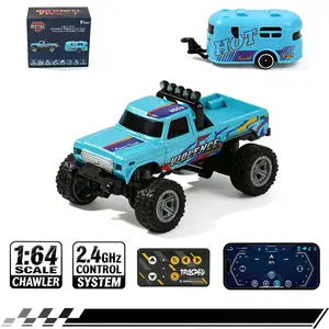 2.4GHz Remote Control Mini Off Road Vehicle | 1:64 Alloy Body Durable and Anti Drop | Three speed Cruise Control Function | USB Charging Extended Range (200mAh/0.74Wh Lithium Battery) | 6-Color LED Light Birthday Surprise Gift Remote Control Car Truck