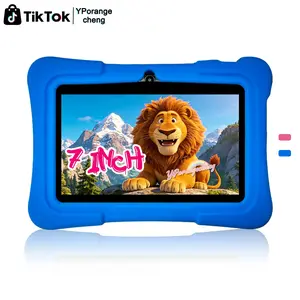 Online Class Ready Kids Tablet! 7-Inch HD Screen, Smart Parental Control for Cartoons/Games/Study, 2-in-1 Study & Learning, Lightweight, Shockproof Case, 5G WiFi, HD IPS, Bluetooth + Dual Camera, 5 Colors, Easter/Christmas/Birthday Gift (USB Cable, No Ada