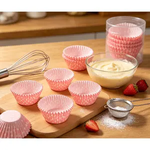 JUMRHFAN 100 Count Dots Cupcake Liners, Non-Stick Oil-Proof Standard Paper Baking Cups for Wedding & Birthday Partie,Ideal for Parties and Celebrations