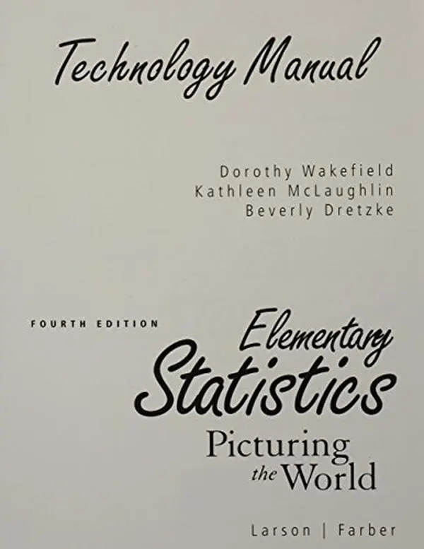 Used Pearson "Technology Manual for Elementary Statistics: Picturing the World" Soft Covers Book with Tutorial Instruction by Kathleen McLaughlin, Includes CDROM (English Paperback)