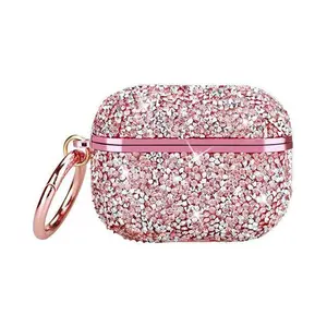 Entronix Glitter Case Designed For AirPods 4/3/2/1 Gen, Pro, Cute & Luxurious Rhinestone Cover with Keychain, Earbuds & Smartphone Accessories Diamond