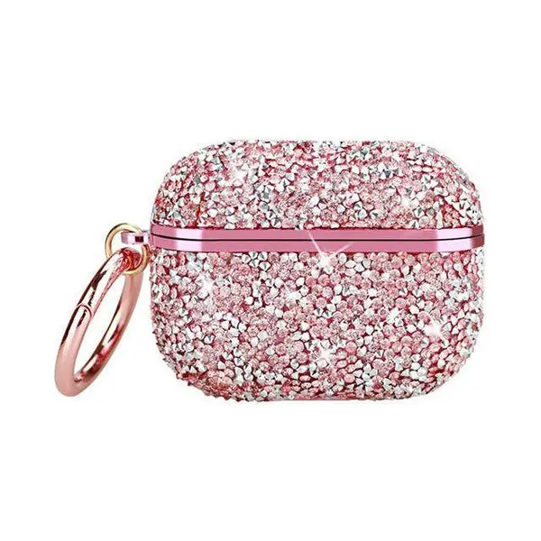 Entronix Glitter Case Designed For AirPods 4/2/1 Gen, Pro, Cute & Luxurious Rhinestone Cover with Keychain, Earbuds & Smartphone Accessories Diamond