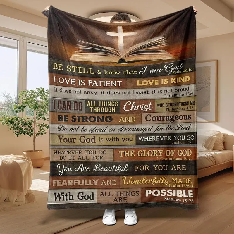 Letter Print Soft Blanket, 1 Count Colorful SoftThrow Blanket, Air-conditioned Room Blanket,Warm Nap Blanket for Home Office TravelCamping