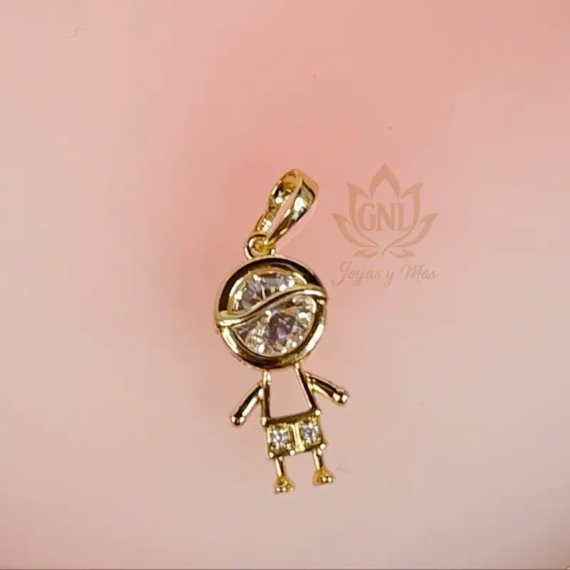 14k Gold Plated Cubic Zirconia Boy Pendant