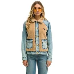 ASPEN SHERPA UNISEX DENIM JACKET - VINTAGE WHEAT