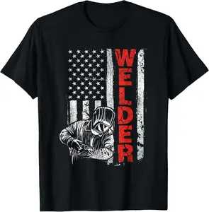 100% Cotton USA American Welding Worker Metalworking Lover T-Shirt Fabric Menswear gift for all streetwear