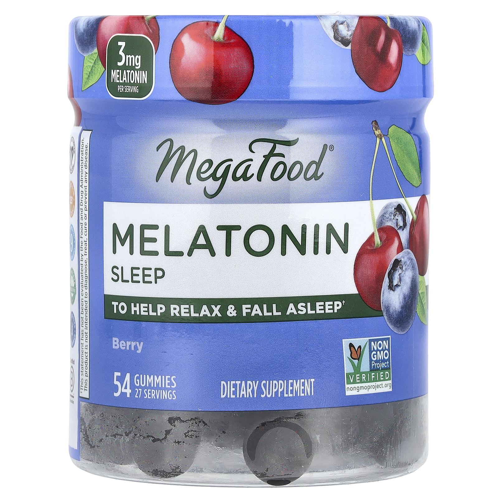 MegaFood Melatonin, Berry, 54 Gummies
