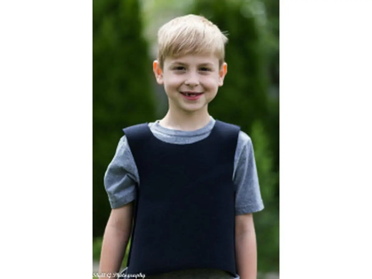 Children's Soft Cotton Fleece Weighted Compression Vest - 0.5lb, Simple Texture, Machine Washable, Proprioception Support, Upper Body Stress Relief, Small, Children With Hyperactivity, Deep Hug Sensation