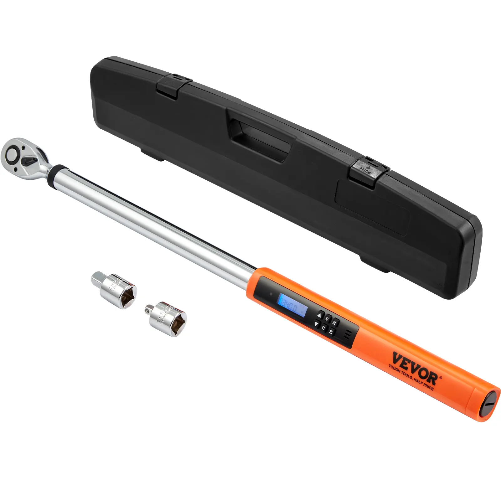 【summerfinds】VEVOR Digital Torque Wrench, 1/2" Drive Electronic Torque Wrench, Torque Wrench Kit 25-250ft.lb/34-340n.m Torque Range Accurate to ±2%, 3-Mode Adjustable Torque Wrench Set with LED Buzzer Calibration