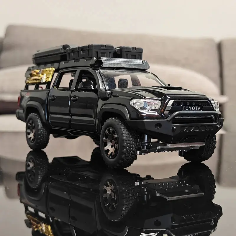 1:32 Metal Toyota Tacoma TRD Off Road Pickup Alloy Diecast Collectible Model Car, Sound and Light Toy, Hobby Item, Birthday Gift for Boys, Display Piece (Model Cars Category)