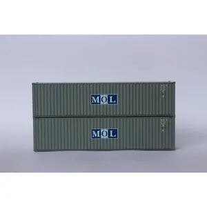 Jacksonville Terminal Company 405051 MOL GRAY-Initial logo 40' HIGH CUBE containers with Magnetic system, Corrugated-side. JTC # 405051, N Scale