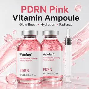 [30ml*2] Watofun PDRN Pink Vitamin Glow Boost Ampoule, Korean Face Serum with Niacinamide B3, Panthenol B5 & Vitamin B12, Glass Skin Radiance, Wrinkle & Fine Line Care, Firming, Deep Hydration