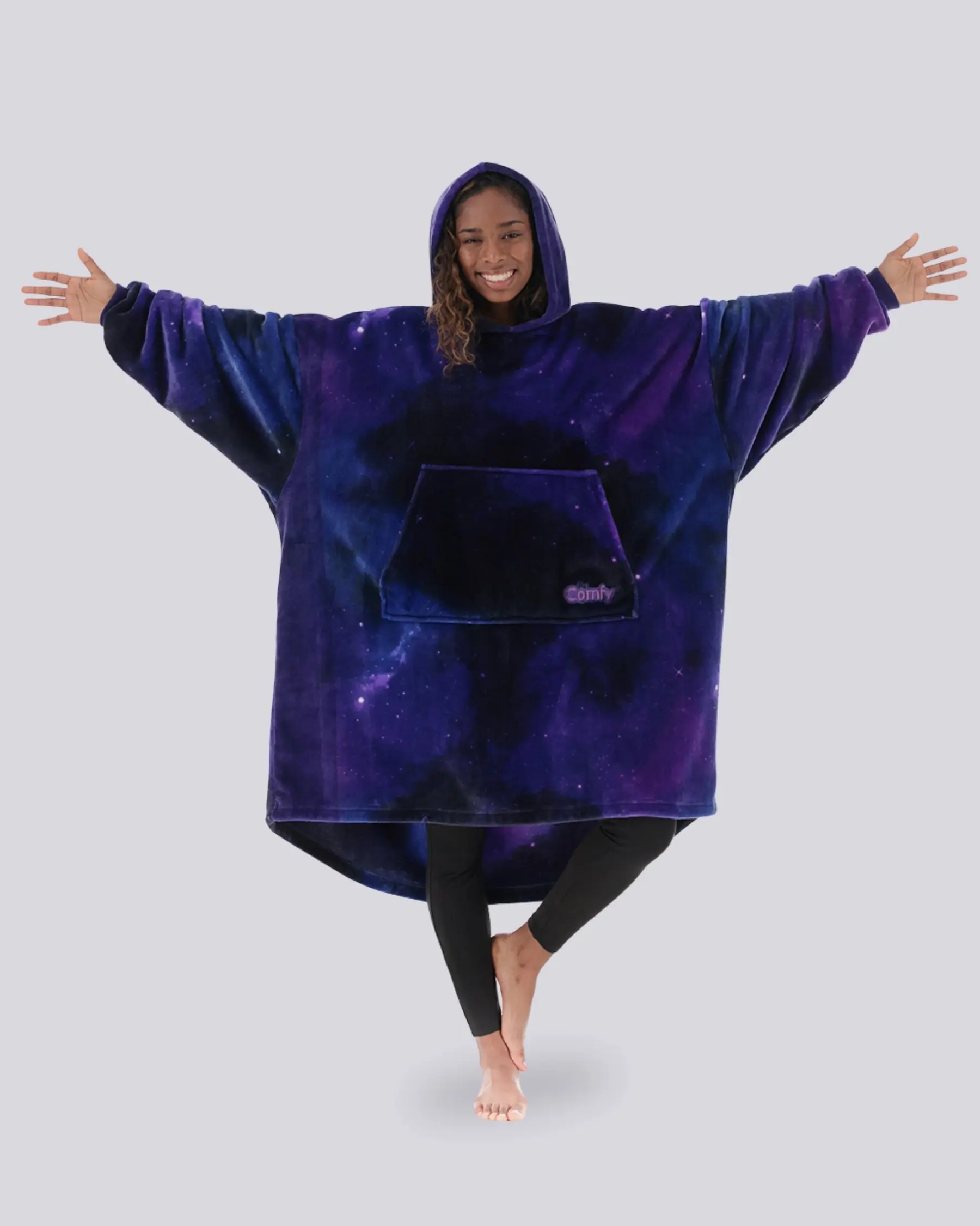 THE COMFY Dream Soft Single Layer Cozy Hooded Blanket - Lightweight Microfibre Wearable, Oversized Hoodie, Warm, Stylish, Durable, Machine Washable, One Size Fits Most, Travel-Friendly, Home Use, Unisex, Wrinkle Resistant, Great Gift