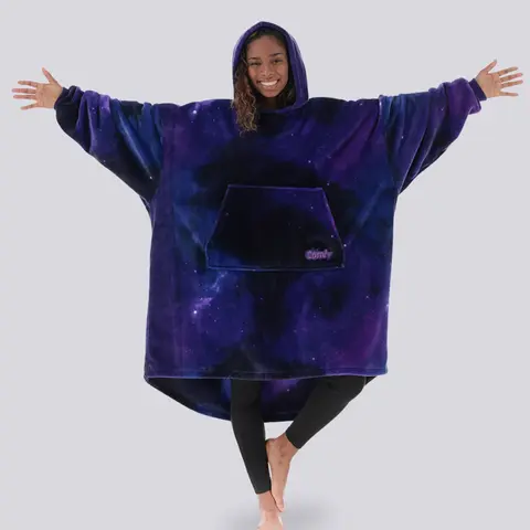 THE COMFY Dream Soft Single Layer Hooded Blanket - Lightweight Cozy Blanket, Oversized Silhouette Hoodie, Ultra-Soft Microfibre Wearable, Warm, Stylish, Durable, Machine Washable, One Size Fits Most, Travel-Friendly, Great Gift