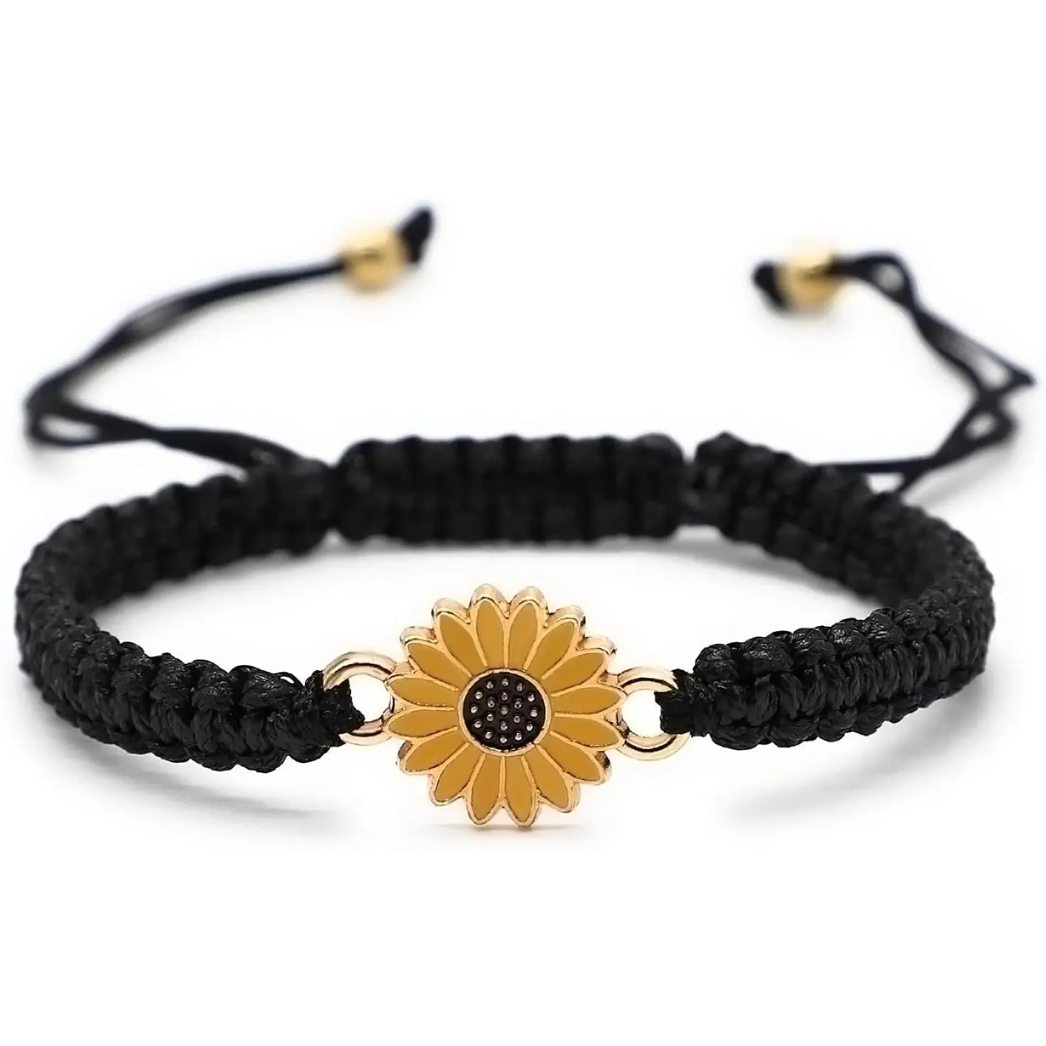 Sunflower Bracelets Adjustable Boho Sunflower Daisy Charm Bracelets Handmade Braided Rope Friendship Matching Bracelets Promise Bracelets for Couples Women