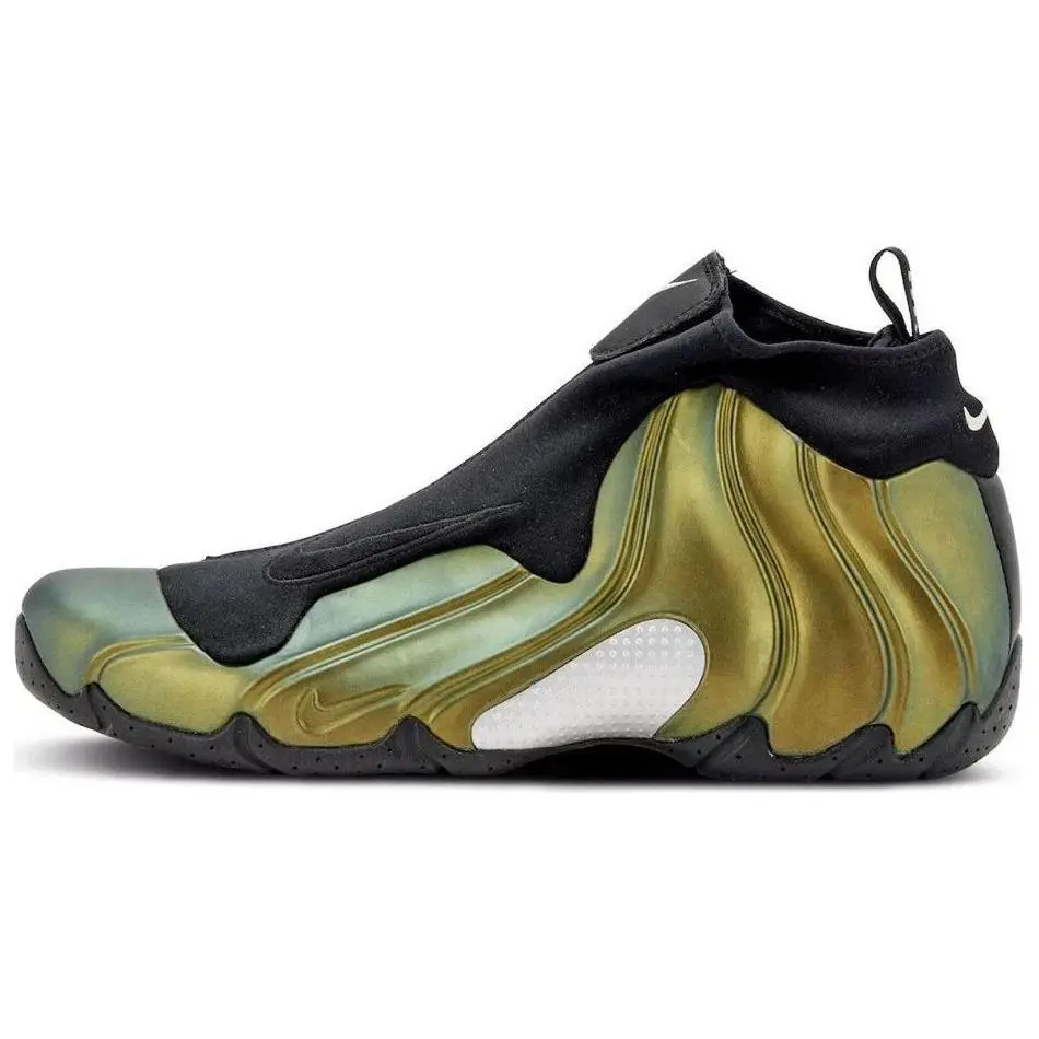 Nike Air Flightposite Metallic Gold Retro Versatile Comfort Mid Top Basketball Shoes Men's FV5582-700