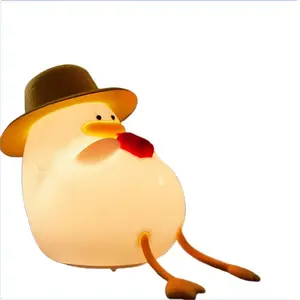 Cute Chicken Design Night Light, USB Rechargeable Silicone Pat Light, Novelty Lighting for Home Bedroom Living Room Decor