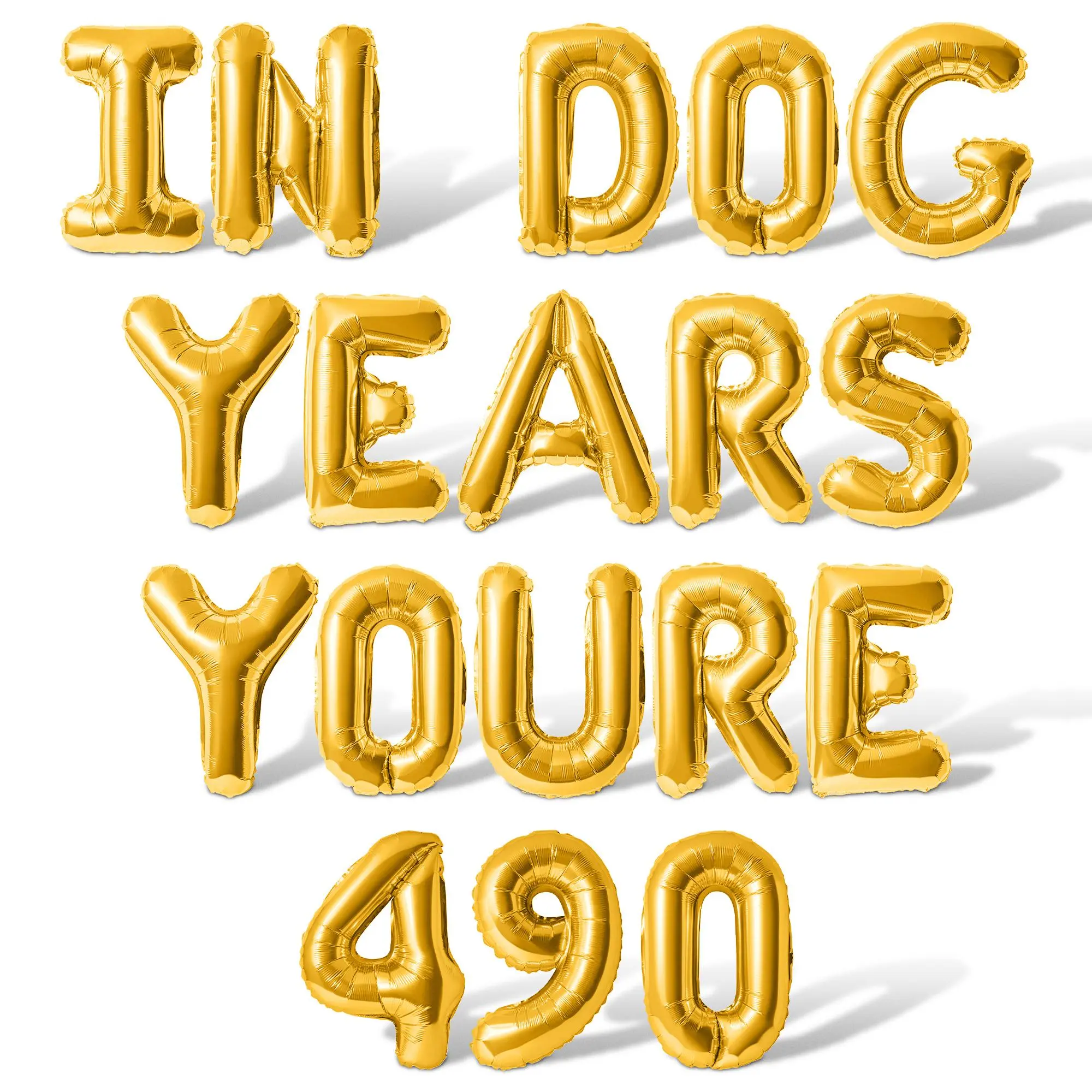 Letter Balloons - IN DOG YEARS YOURE 490 16" Inch Alphabet Letters Foil Mylar Balloon 70th Birthday Party Banner