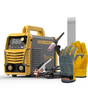 TOOLIOM TL-195S-PRO 195A Stick Welder | 110V/220V Dual Voltage 2-in-1 Lift TIG/ARC Welding Machine | Portable MMA Welder with VRD, Hot Start & Arc Force | Includes Lift TIG Torch, Gloves & E6013 Rods