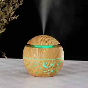 130ML Hollow Star Moon Humidifier - 7-Color LED Lights, Compact Translucent Mini Portable Aroma Diffuser with Romantic Look for Home, Office