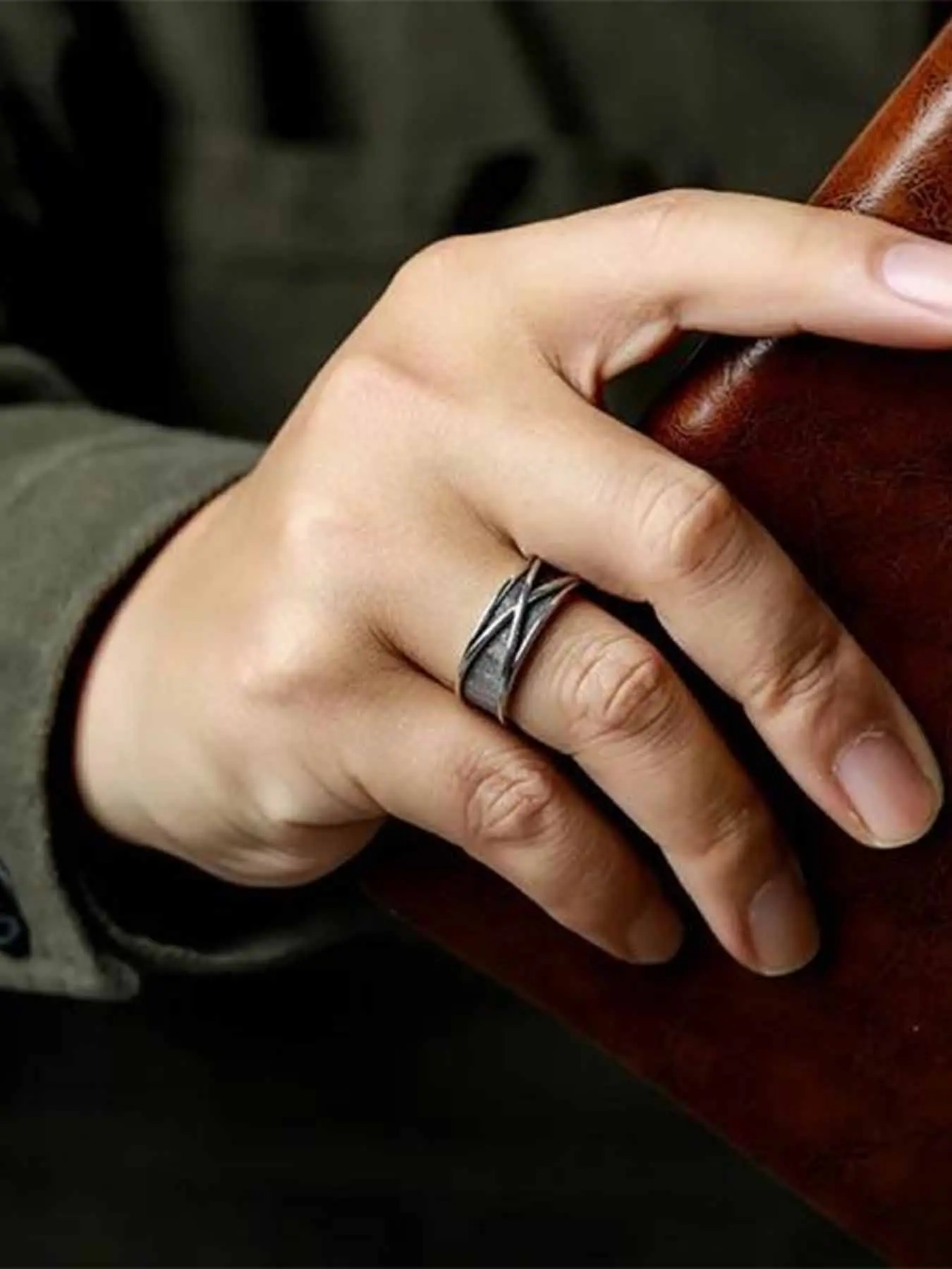 Time and space ring retro Wukong black ring Punk Style Ring gothic Adjustable Rings open ring men's handmade designer jewelry accessories anime couple gift Jewelry Gifts