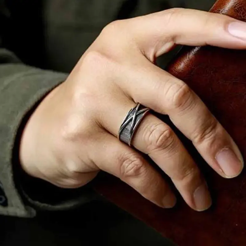 Time and space ring retro Wukong black ring Punk Style Ring gothic Adjustable Rings open ring men's handmade designer jewelry accessories anime couple gift Jewelry Gifts