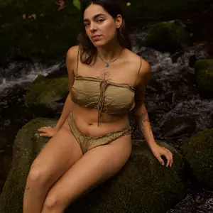 Planty Panties + Flora Top in Cedar Smoke Color Women's Adjustable Silk Bralette Set Breathable & Hand-Sewn Earth Medicine