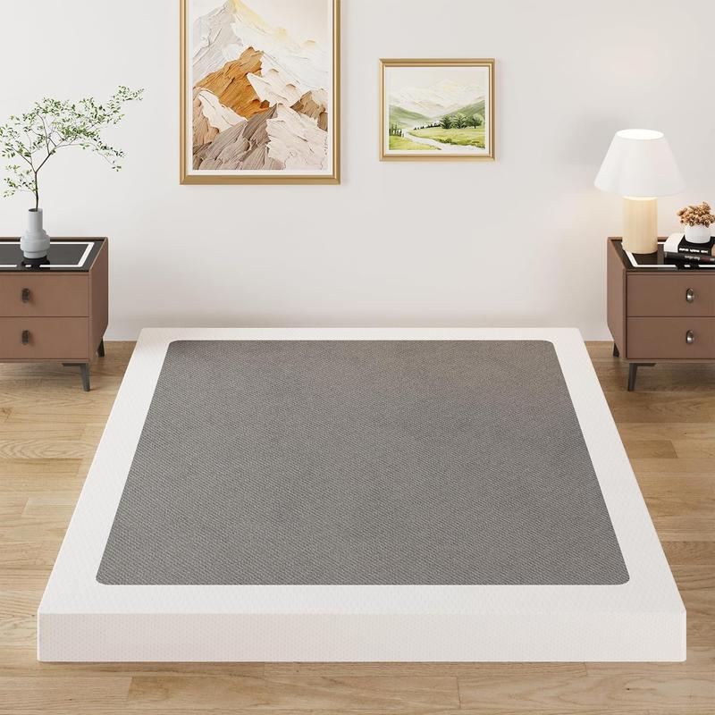 3 Inch Queen Box Spring Low, Box Spring for Queen Bed Base with Fabric Cover, Mattress Foundation, Noise Free, Assembly