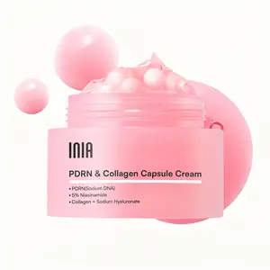 INIA PDRN + Peptide Repair Cream– Intensive Repair, Firm & Hydrate for Sensitive Skin with Salmon DNA, 5% Niacinamide & Collagen, Fresh PDRN Capsules for Maximum Repair, Layerable with Sunscreen & Makeup