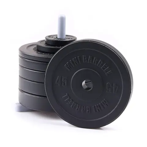 Mini Barbell Black Bumper Plates