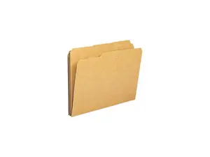 Smead 10734 Kraft File Folders, 1/3 Cut, Reinforced Top Tab, Letter, Brown, 100/Box