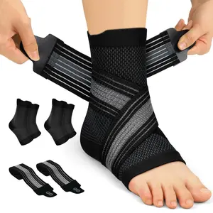 2 Pairs Adjustable Ankle Brace for Men Women – Plantar Fasciitis & Foot Pain Relief