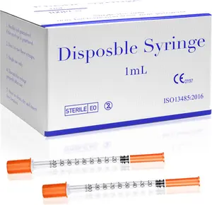 1 mL 29G x 1/2" (13mm) Syringes 20 Pack, Disposable Sterile Syringe, Individually Wrapped, Clear Markings for Lab Supplies Dispensing Supplies