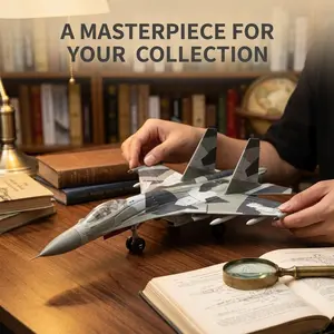 1:72 Su-35 Aircraft Model with Base, Durable Plastic, Adult Collectible, Desk Decor, Office Decoration, Perfect Gift for Aviation Enthusiasts