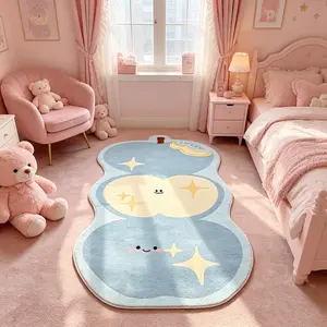 Three-layer fruit-shaped plush carpet, soft and cute cartoon plush floor mat, anti-slip bedside rug for bedroom, INS-style soothing decorative pad, Fluffy Area Rug, Fluffy Modern Rug