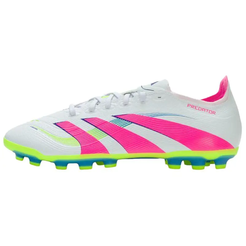 Adidas Predator League AG Cloud White Lucid Pink Lemon Stylish Comfortable Durable Non-slip Soccer Cleats Unisex ID3836