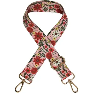 Wide Handbag&Purse Strap Jacquard Woven Guitar Style Replacement Strap Multicolor Canvas Adjustable Crossbody Bag Strap