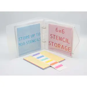 Cookie Stencil Storage Binder, Stamp & Die Cut Storage Binder with 50 Clear Sheet Protectors Holds 6"x6" Size - Clear Binder with D-Rings for Scrapbooking Die-Cuts, Embossing Folders Organizer