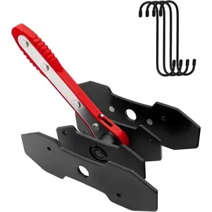 Brake Caliper Compression Tool, Ratcheting Brake Pad Spreader with 2 Large Plates & 4 Hooks, 360 Degree Swing Caliper Piston Compressor Tool for Car SUV Light Truck (Red)