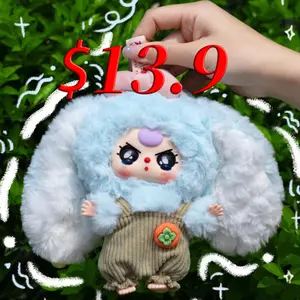 Baby Three Macaron Bunny Blind Box Series 2, Cute Macaron Colored Plush Keychain, Adorable Mix-and-Match Outfit Rabbit Collectible, Viral Kawaii Fluffy Bunny Charm Blind Box, Whimsical Baby Three Plush Toy for Teens & Collectors