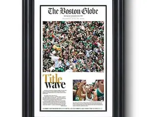 2024 Boston Celtics “Title Wave” Champions Parade Framed Newspaper Print